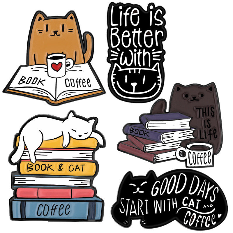 Animal - Cat (Book & Coffee)