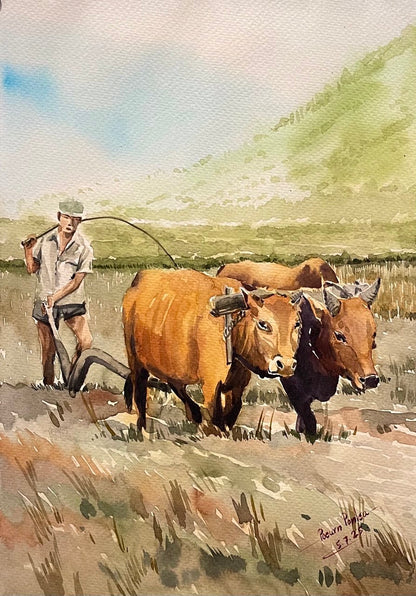 Khmer - Postcard painting countryside