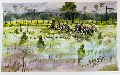 Khmer - Postcard painting countryside