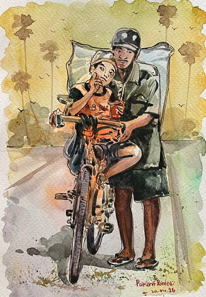 Khmer - Postcard painting countryside