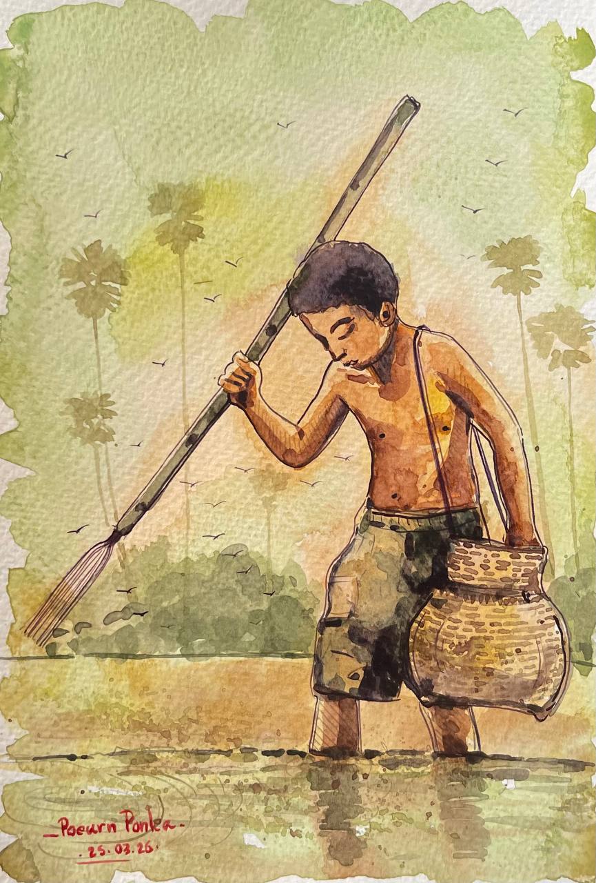 Khmer - Postcard painting countryside