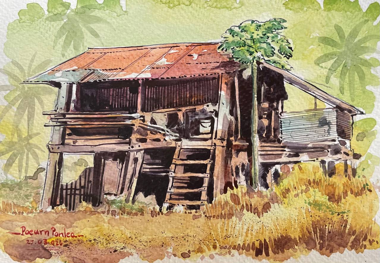Khmer - Postcard painting countryside
