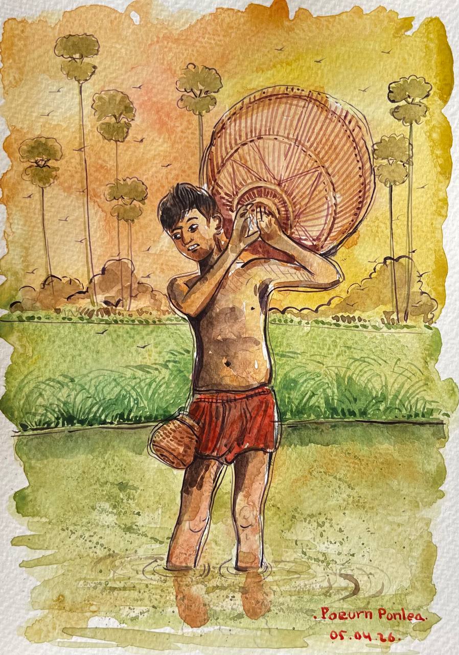 Khmer - Postcard painting countryside